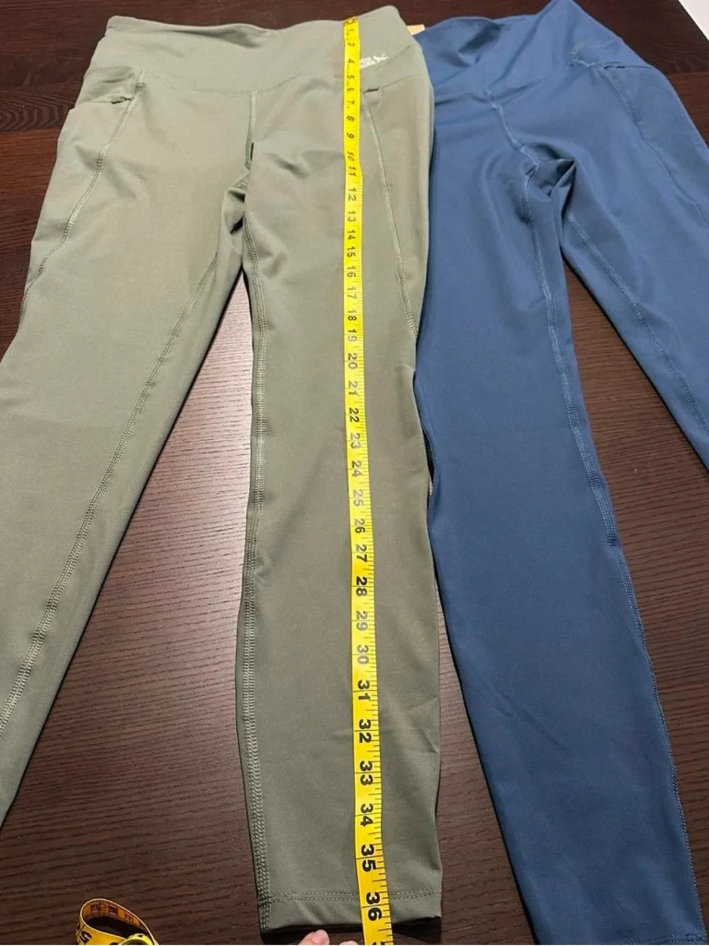 Eddie Bauer Active Leggings - Olive Green & Navy Blue Women’s Small - Picture 8 of 8